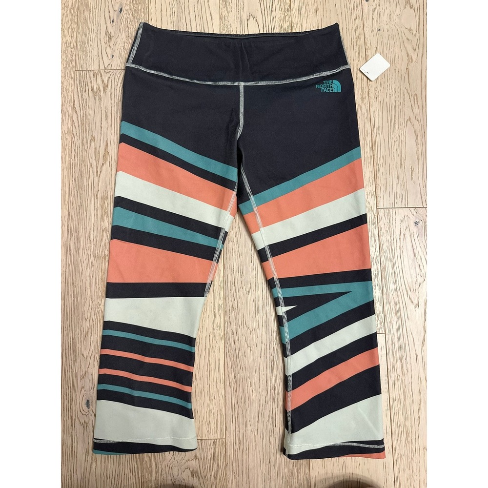 The North Face Womens FlashDry Cropped Leggings Striped Athletic Capris Medium
